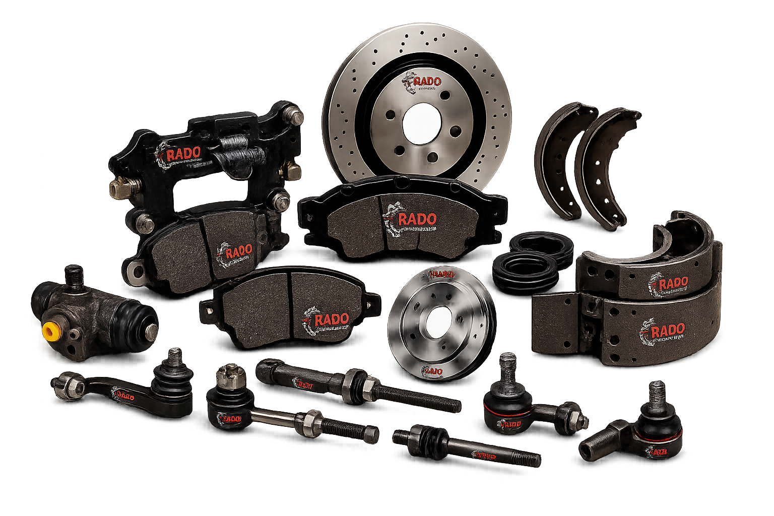 Brake discs, brake pads and braking solution boxes